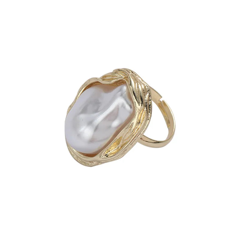 Retro Gold Color  Luxury Irregular Adjustable Finger Ring