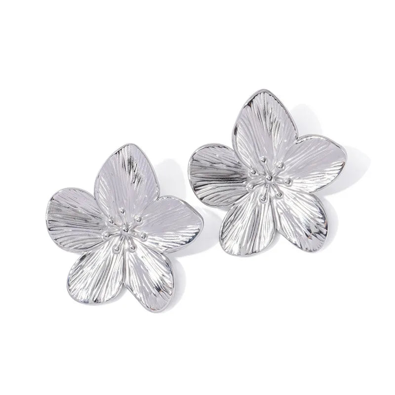 Minimalist Irregular Petal Half Flower Stud Earrings