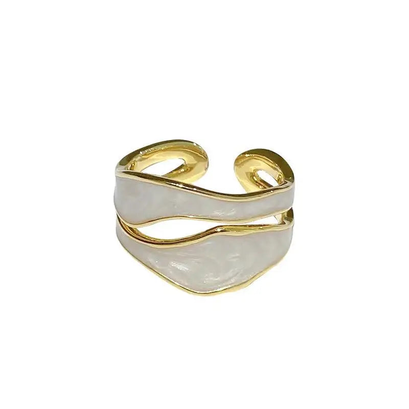 Retro Gold Color  Luxury Irregular Adjustable Finger Ring