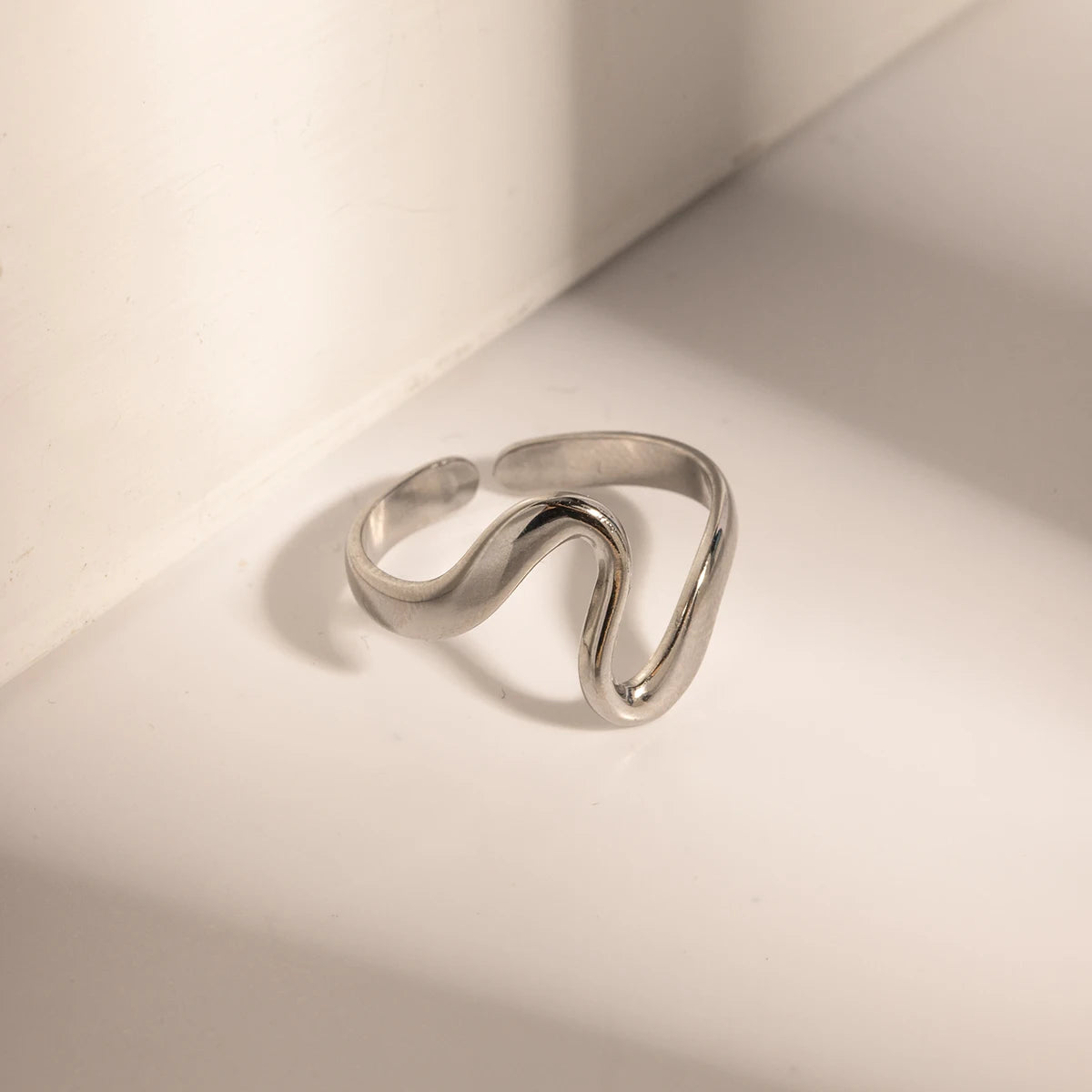 Minimalist Irregular Curved Ring Unisex Jewelry Gift