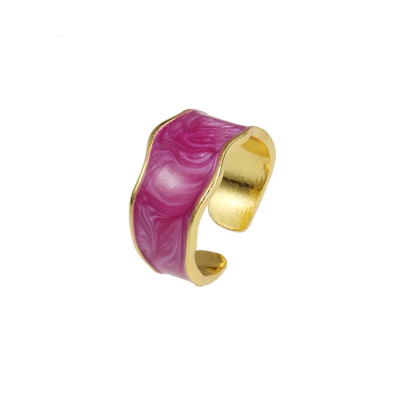 Retro Gold Color  Luxury Irregular Adjustable Finger Ring